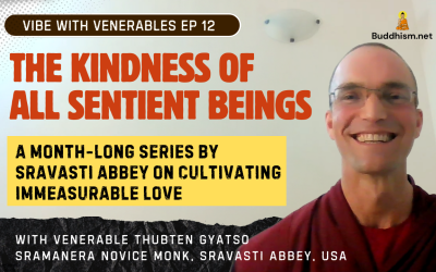Recording of Episode 12 Vibe with Venerables “What’s Love Got To Do With It? The Kindness of All Sentient Beings” with Venerable Thubten Gyatso