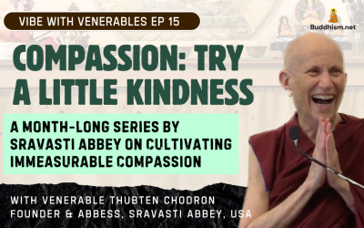 Recording of Episode 15 Vibe with Venerables “Compassion: Try A Little Kindness” with Venerable Thubten Chodron