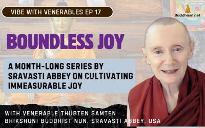 Recording of Episode 17 Vibe with Venerables “Boundless Joy” with Venerable Thubten Samten