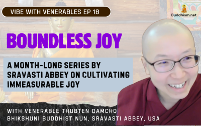 Recording of Episode 18 Vibe with Venerables “Boundless Joy” with Venerable Thubten Damcho